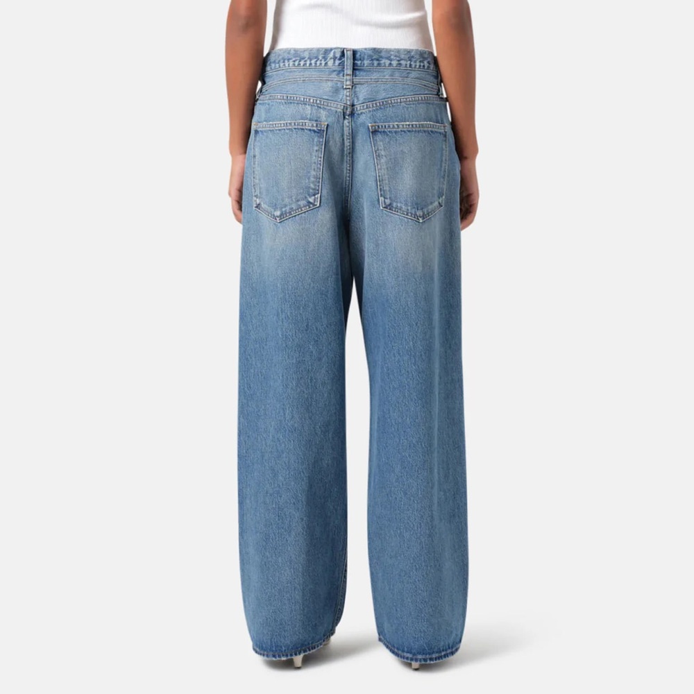 NEW $258 Agolde Emmi Jeans in Intuition Wide Leg Ribbon Denim Belt - Picture 3 of 5